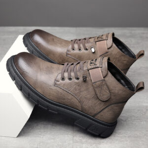 Mens Fleece-lined Insulated Non-slip High-top Cotton Shoes