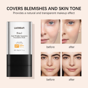 Three-in-one Anti-wrinkle Natural Long Lasting Concealer UV Protection Foundation Cream